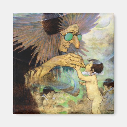 水ベビーと妖精、ジェシー・ウィルコック・スミス マグネット (正面)