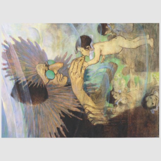 水ベビーと妖精、ジェシー・ウィルコック・スミス 薄葉紙 (正面)