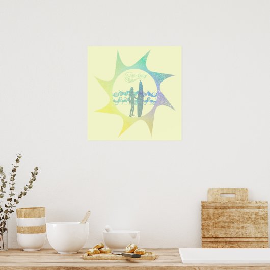 水ベビーサン動揺してサーフ ポスター (キッチン)