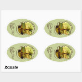 水ベビーヴィンテージパームスティッカー 楕円形シール (シート)