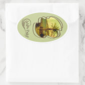 水ベビーヴィンテージパームスティッカー 楕円形シール (バッグ)