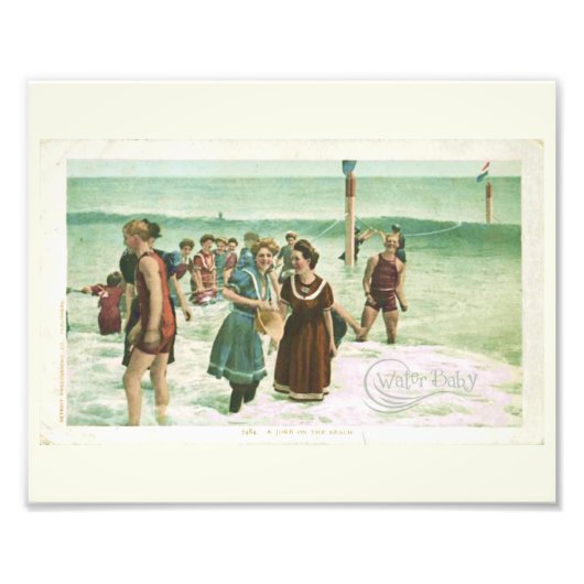 水ベビーヴィンテージ水泳 フォトプリント            (正面)