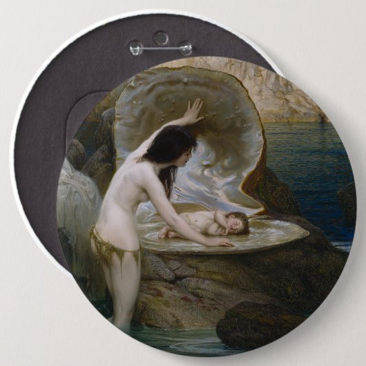 水ベビー&海藻ビキニニンフサイレン 缶バッジ (正面&裏面)