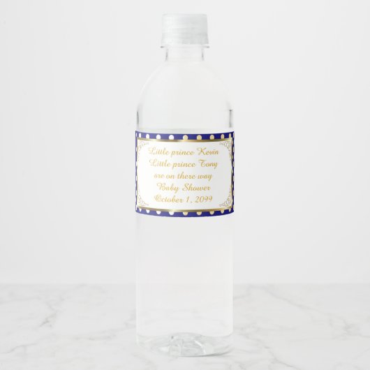 水ボトルラベル双子の男の子&男の子，双子の赤ちゃんシャワー ペットボトルラベル (正面)