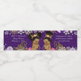 水ボトルラベルtwin african、etnic、purple ペットボトルラベル