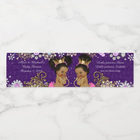 水ボトルラベルtwin african、etnic、purple ペットボトルラベル (シングルラベル)