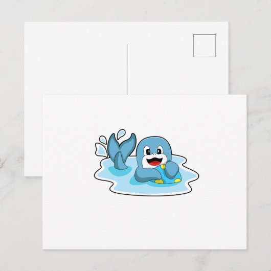 水ポロのイルカ ポストカード (正面/裏面)