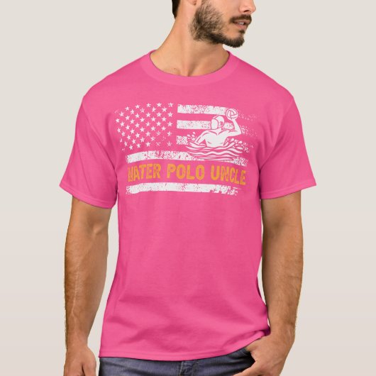 水ポロアンクルアメリカ国旗の叔父の水ポロプラ Tシャツ (正面)