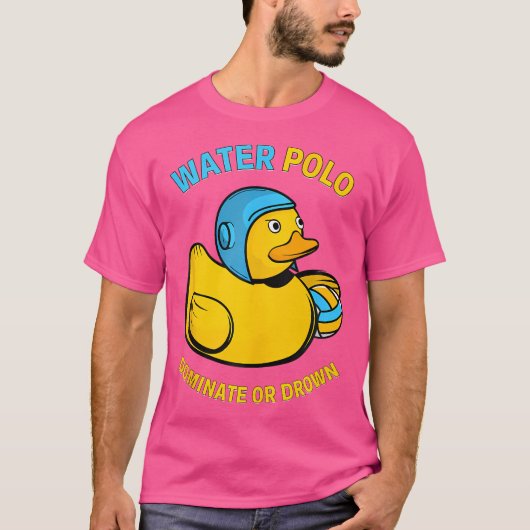 水ポロゴムのアヒルが支配または溺れおもしろいる Tシャツ (正面)