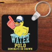 水ポロゴムダックが支配または溺れおもしろいる キーホルダー (裏面)