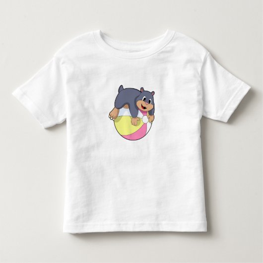 水ポロ付きモグラ.PNG トドラーTシャツ (正面)