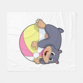 水ポロ付きモグラ.PNG フリースブランケット (正面(横))