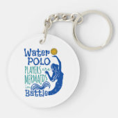 水ポロ選手が戦いで人魚 キーホルダー (裏面)