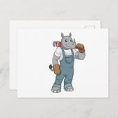 水ポンププライヤーを持ったハンドマンのようなサイ ポストカード (正面/裏面)