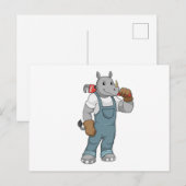 水ポンププライヤーを持つ大工としてのサイ ポストカード (正面/裏面)