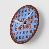 水マンホール蓋素朴カリフォルニア ラウンド壁時計 (傾斜)