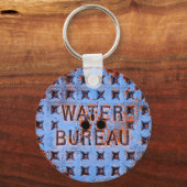 水マンホール蓋。素朴.カリフォルニア キーホルダー (正面)