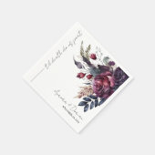 水ミニマルエレガント色フローラ結婚ナプキン スタンダードカクテルナプキン (角)