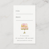 水ミニマルカラフル色ケーキベーカリー価格ラベル 名刺 (裏面)