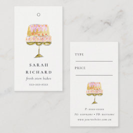 水ミニマルカラフル色ケーキベーカリー価格ラベル 名刺