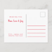 水ミニマルモダン色のクリスマスツリー インビテーションポストカード (裏面)