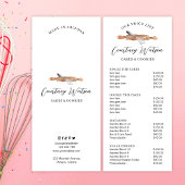 水ミニマルモダン色ケーキベーカリー価格表 ラックカード