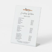 水ミニマルモダン色ケーキベーカリー価格表 台座サイン (正面)