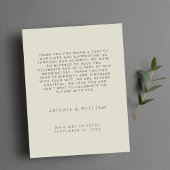 水ミニマルモダン色ツリーセージ緑 サンキューカード