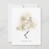 水ミニマルモダン色ツリーセージ緑 サンキューカード (正面)