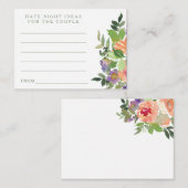 水ミニマル色オレンジ色フローラ日付夜アイディア エンクロージャーカード (正面/裏面)