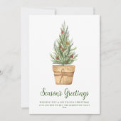 水ミニマル色クリスマスツリー写真 シーズンカード (正面)