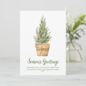 水ミニマル色クリスマスツリー写真 シーズンカード (スタンド正面)