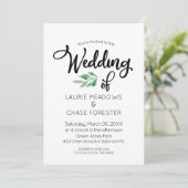 水ミニマル色グリーン結婚式招待状 招待状 (スタンド正面)