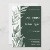 水ミニマル色グリーン結婚式招待状 招待状 (正面)