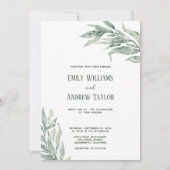 水ミニマル色グリーン結婚式招待状 招待状 (正面)