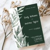 水ミニマル色グリーン結婚式招待状 招待状