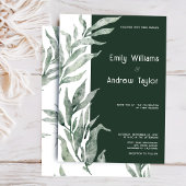水ミニマル色グリーン結婚式招待状 招待状