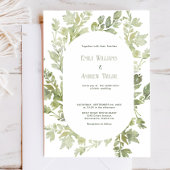 水ミニマル色グリーン結婚式招待状 招待状