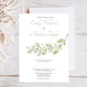 水ミニマル色グリーン結婚式招待状 招待状