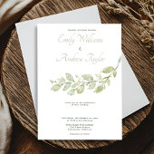 水ミニマル色グリーン結婚式招待状 招待状