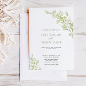 水ミニマル色グリーン結婚式招待状 招待状