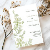 水ミニマル色グリーン結婚式招待状 招待状
