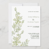 水ミニマル色グリーン結婚式招待状 招待状 (正面)