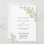 水ミニマル色グリーン結婚式招待状 招待状 (正面)