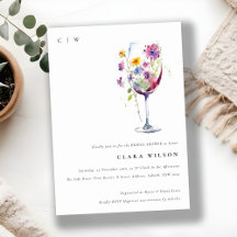 水ミニマル色フローラワイングラスブライダルシャワー