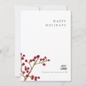 水ミニマル色ベリーモミ企業のクリスマス 招待状 (正面)