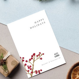 水ミニマル色ベリーモミ企業のクリスマス 招待状