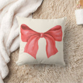 水ミニマル色レッドリボンハッピーホリデイズ クッション (ブランケット)