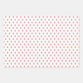 水ミニマル色レッドリボンハッピーホリデイズ ラッピングペーパーシート (正面2)