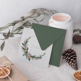 水ミニマル色植物性クリスマスリース シーズンカード